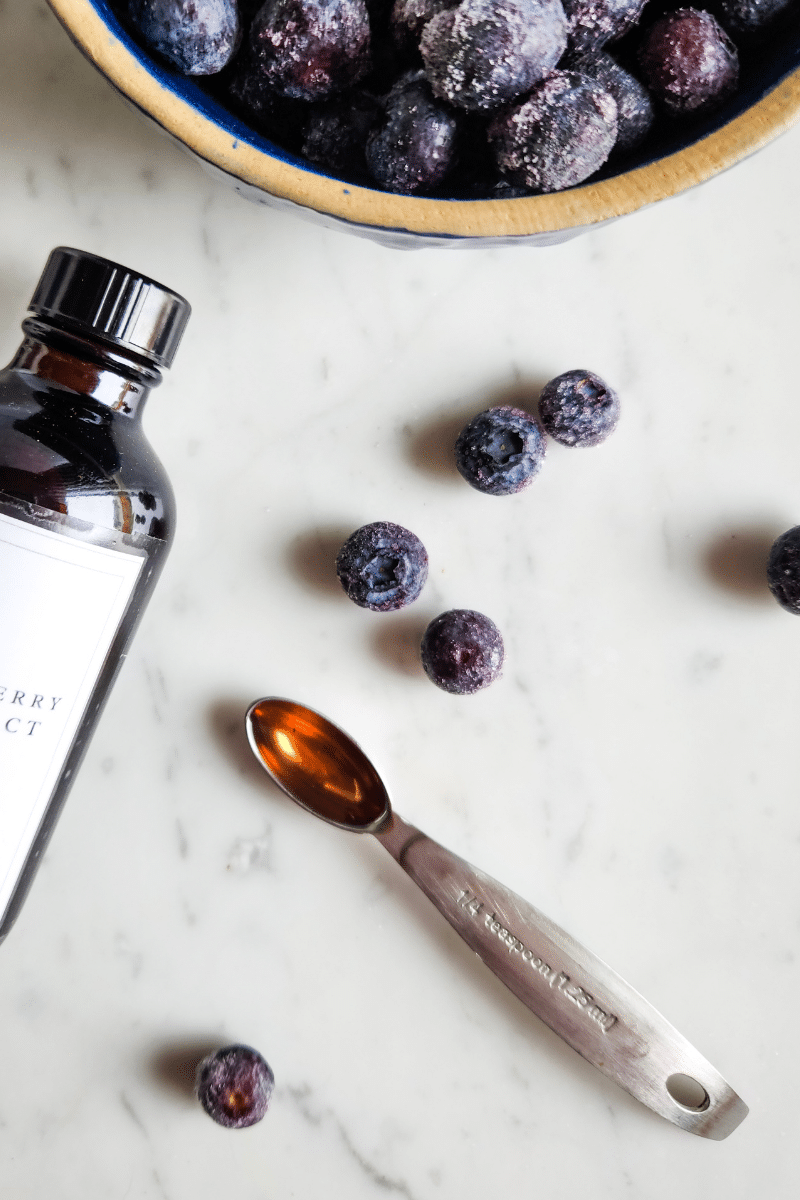 How to Make Blueberry Extract for Baking (Two Ingredients) Milk Glass
