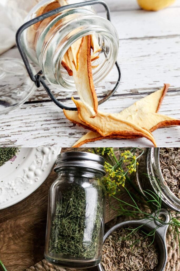 dehydrated pears and dill.