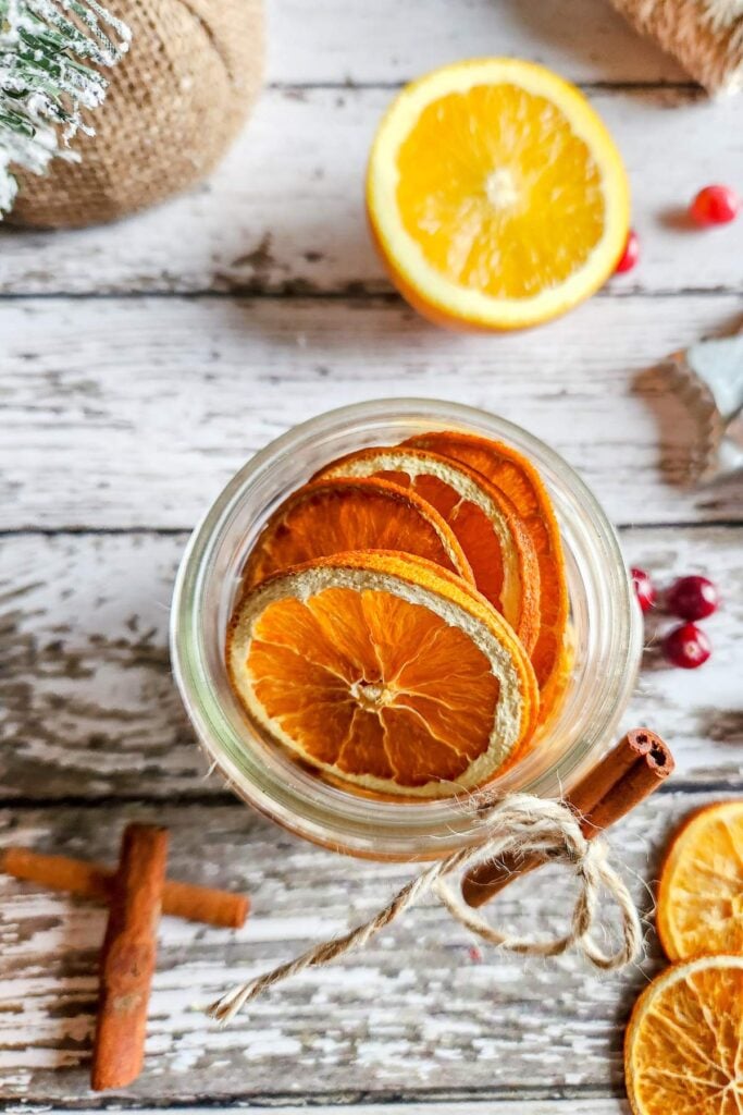 oven dried orange slices for christmas decorations.