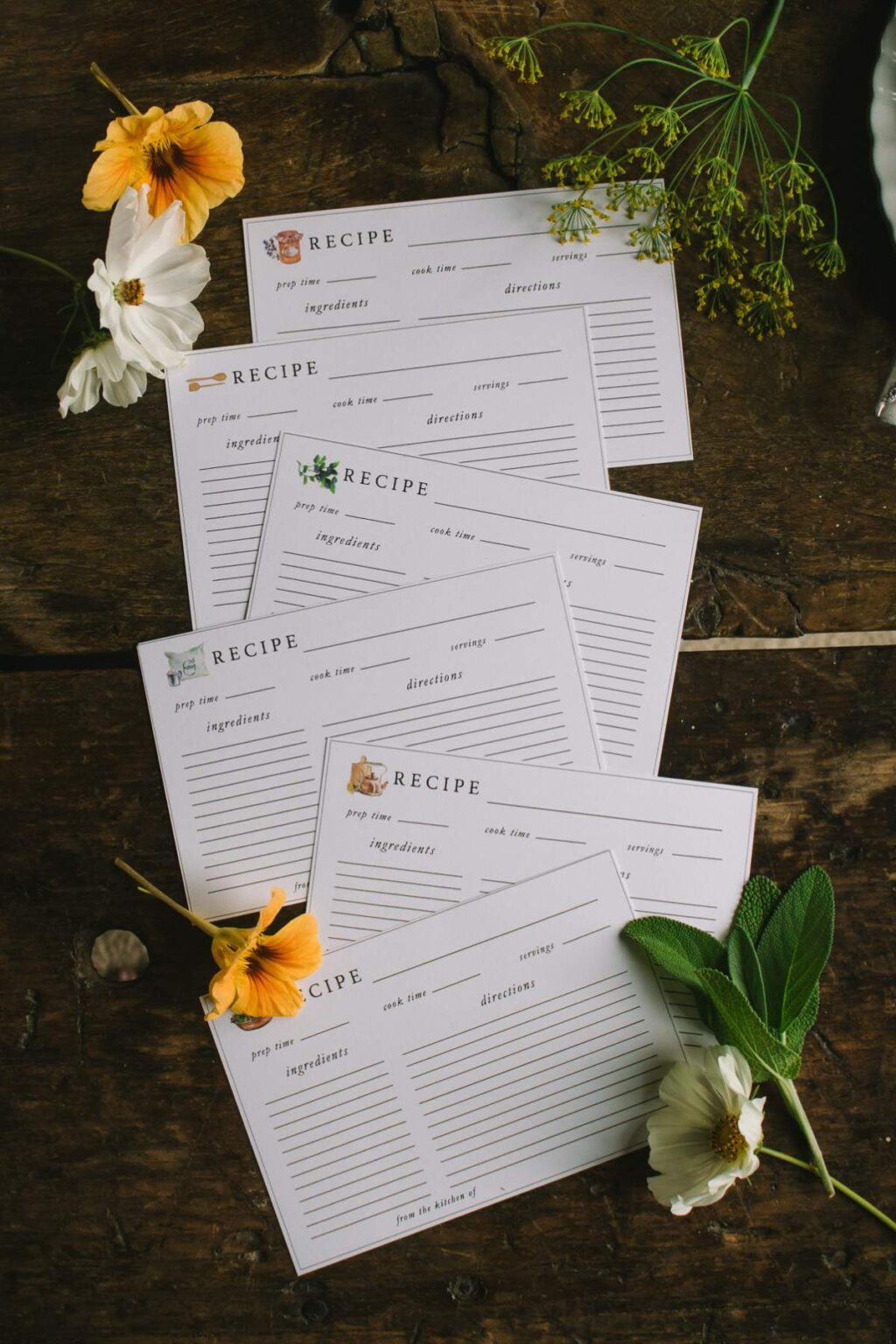 Printable Recipe Menu Free Printable Recipe Card Template {6 Vintage Designs}