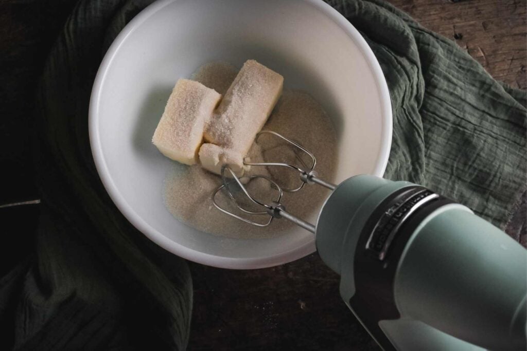 creaming butter and sugar.