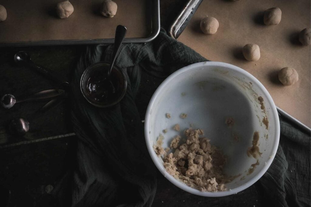 rolling out cookie dough.