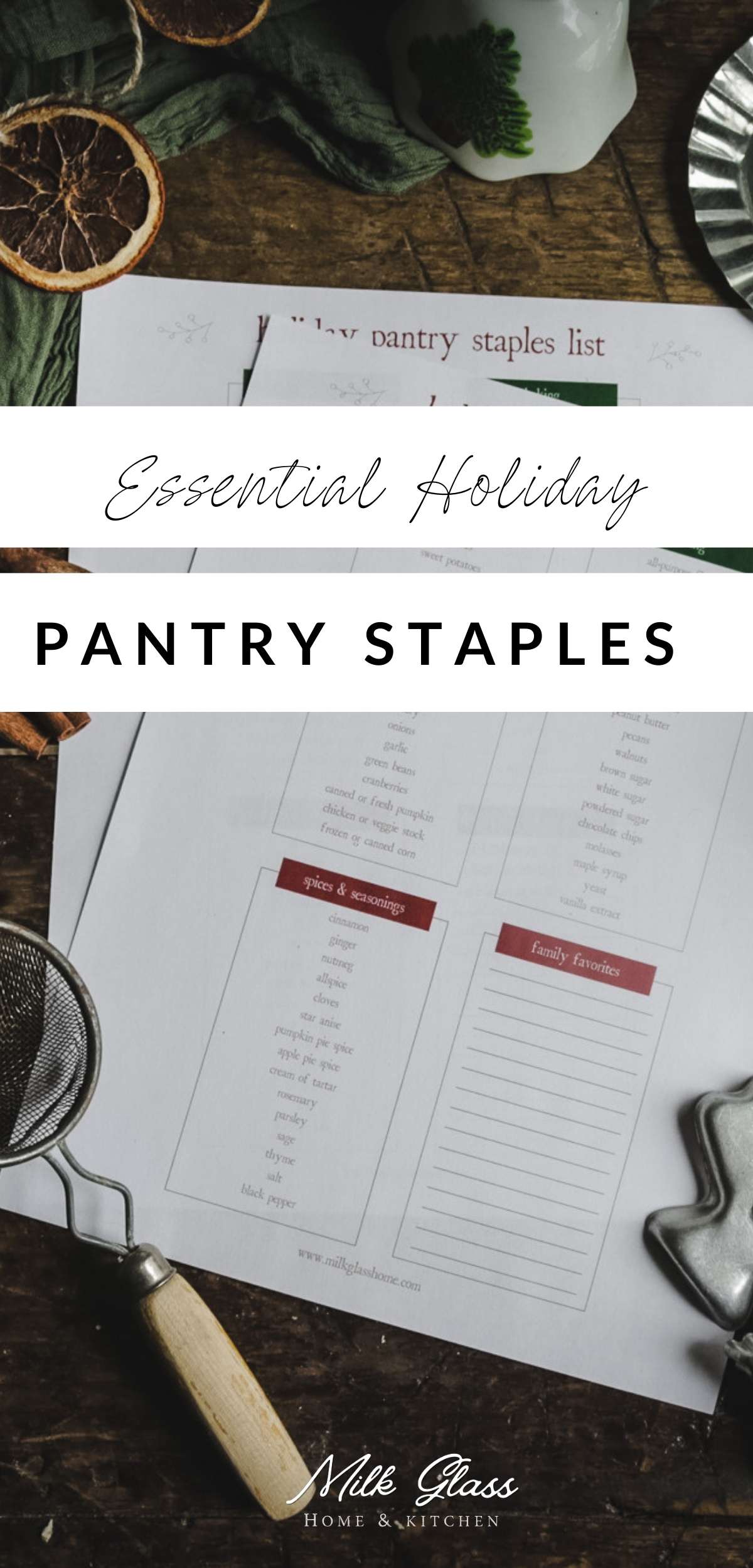 Free Printable Thanksgiving &amp; Christmas Pantry Staples List