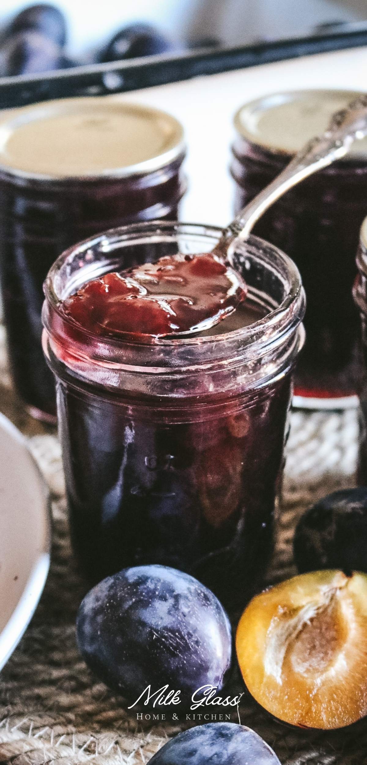 Easy Plum Jam Recipe without Pectin {Water Bath Canning}