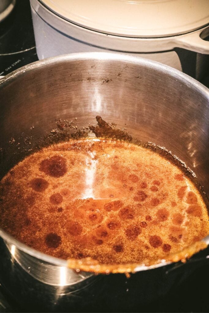 what dry caramel should look like when done for making caramel sugar.