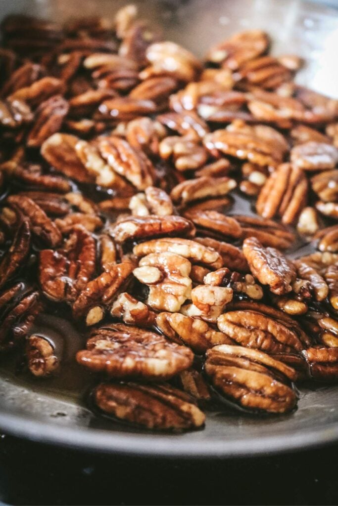 maple pecans at the beginning when the maple syrup is still thin and runny.